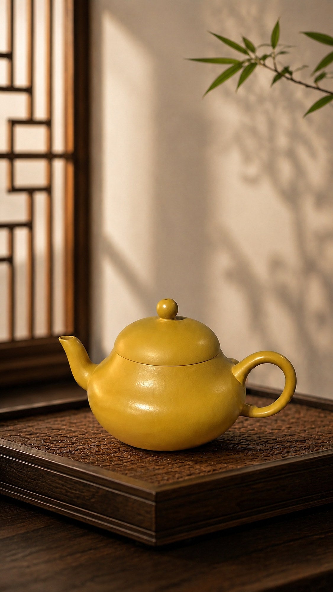 Aili Yixing Zisha Teapot – Golden Zhuni Clay, 100ml