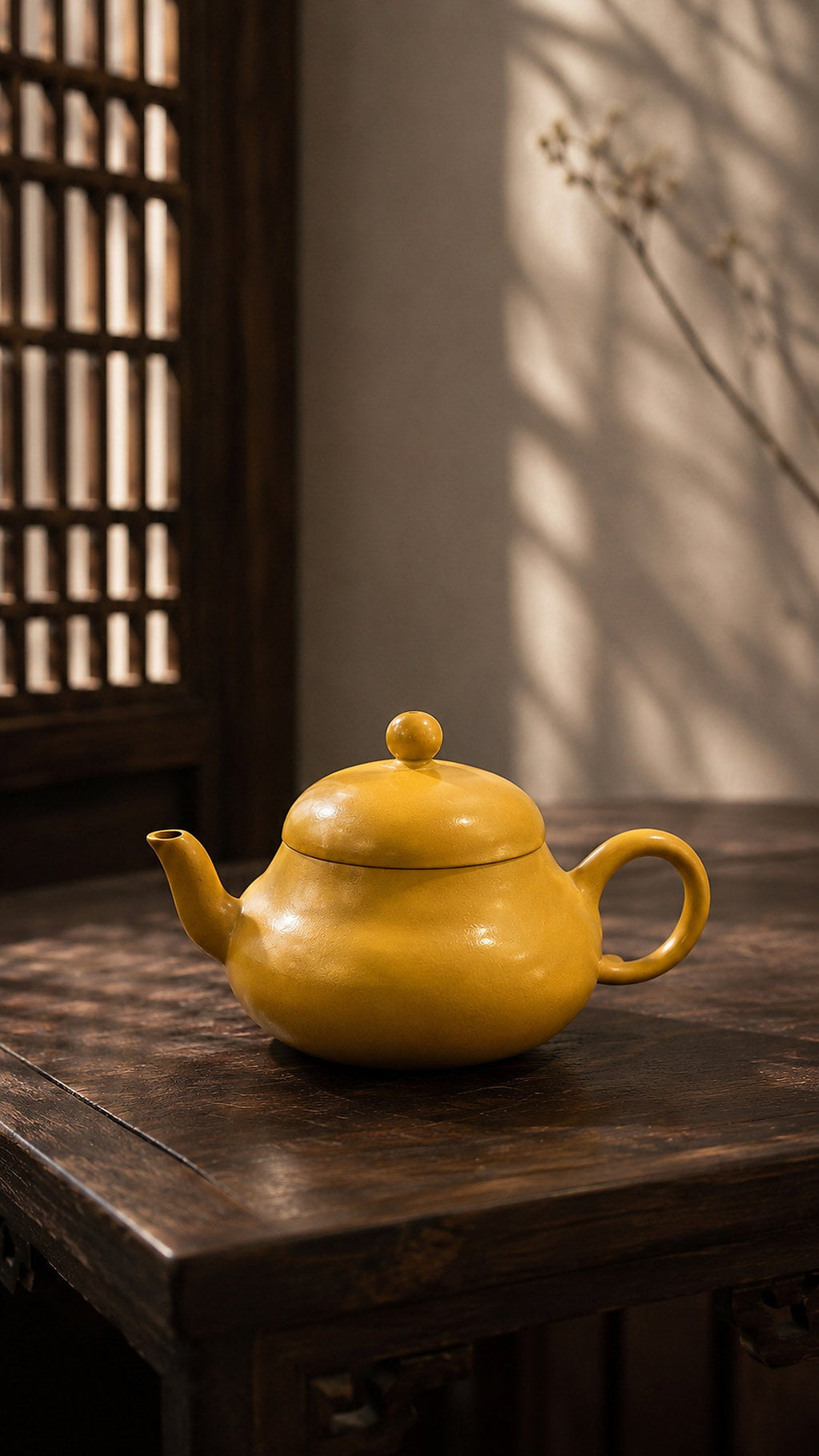 Aili Yixing Zisha Teapot – Golden Zhuni Clay, 100ml