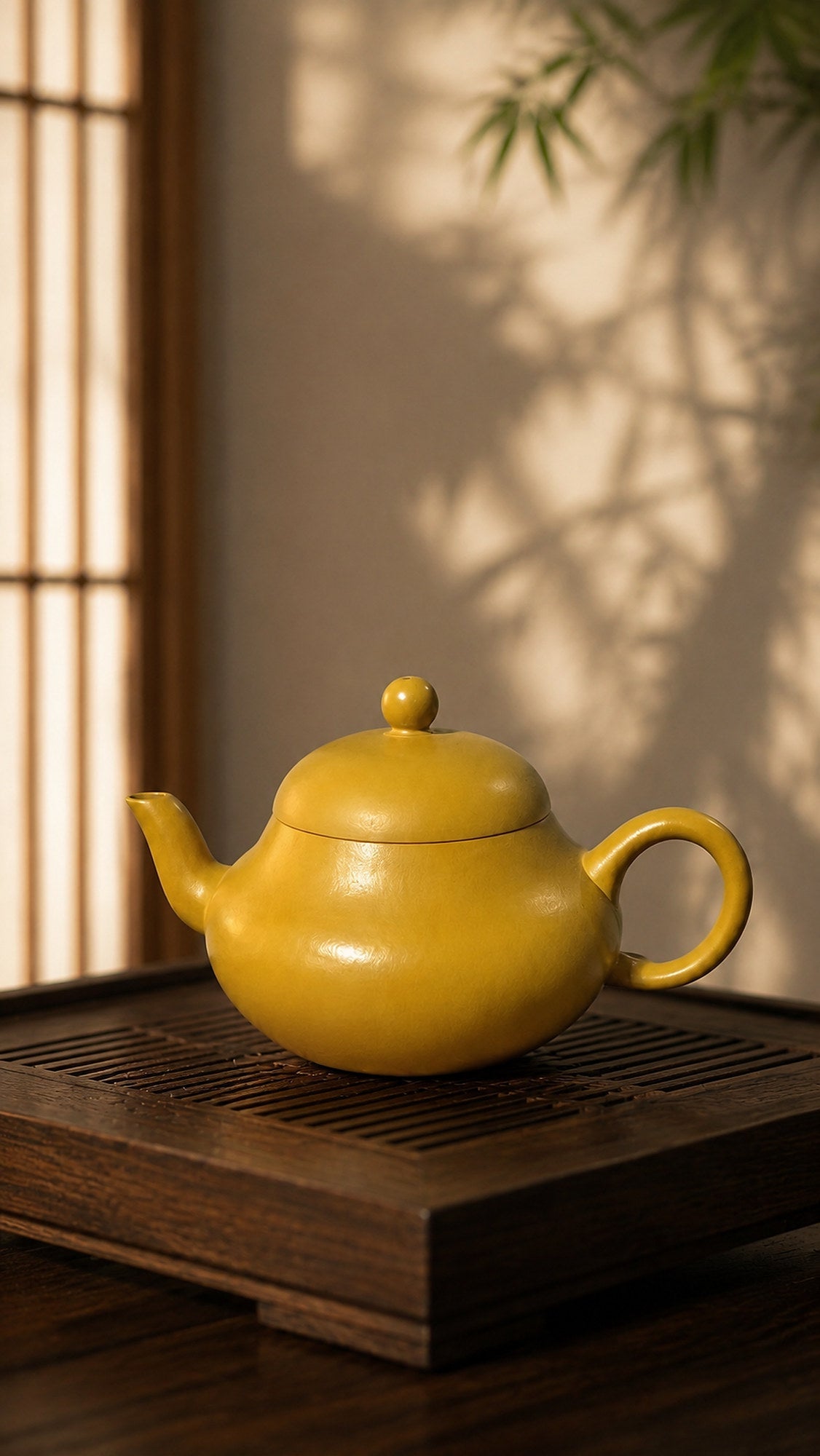 Aili Yixing Zisha Teapot – Golden Zhuni Clay, 100ml