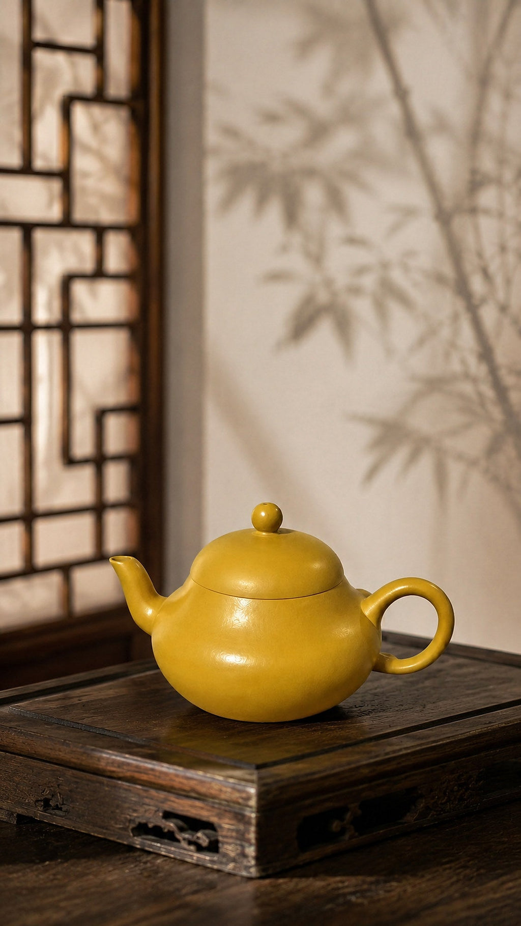 Aili Yixing Zisha Teapot – Golden Zhuni Clay, 100ml