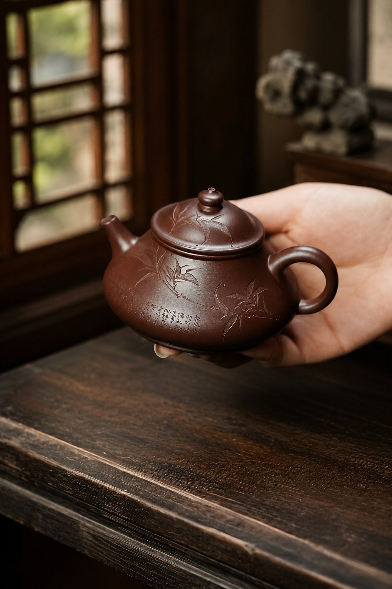 Artisan Design Yixing Zisha Teapot – Aged Zini Clay, 130ml