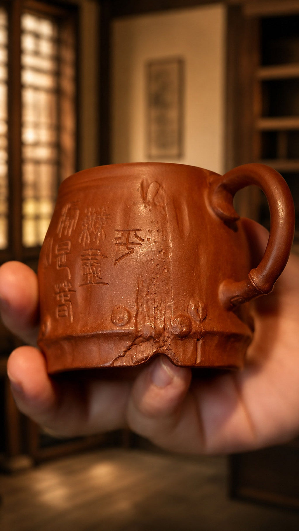 Handmade Artisan Design Yixing Zisha Teapot – Dicaoqing Zini Clay, 100ml