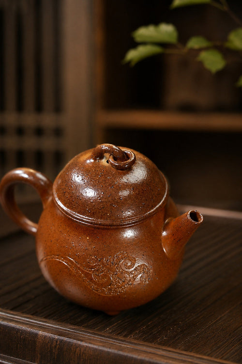 Artisan Design Yixing Zisha Teapot – Golden Duanni Clay, 150ml