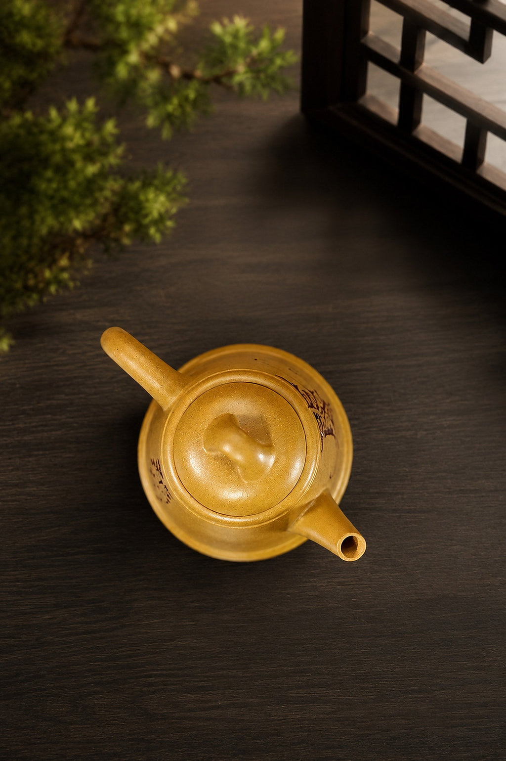 Handmade Artisan Design Yixing Zisha Teapot – Golden Duanni Clay, 90ml