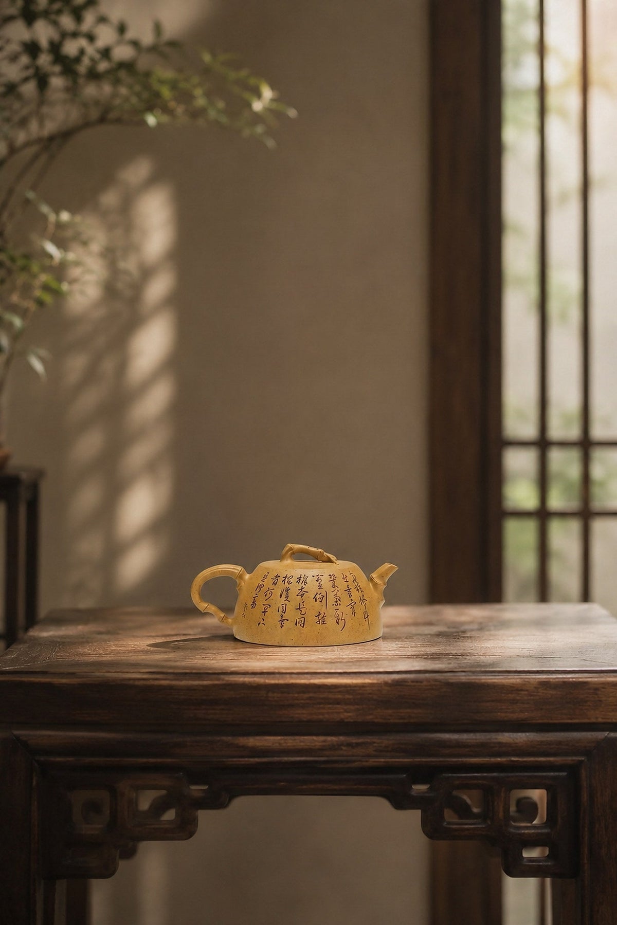 Artisan Design Yixing Zisha Teapot – Golden Duanni Clay, 160ml