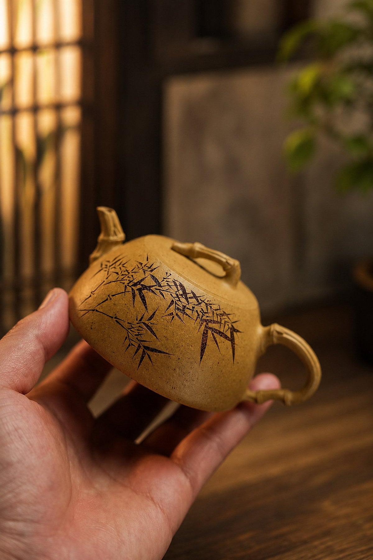 Artisan Design Yixing Zisha Teapot – Golden Duanni Clay, 160ml
