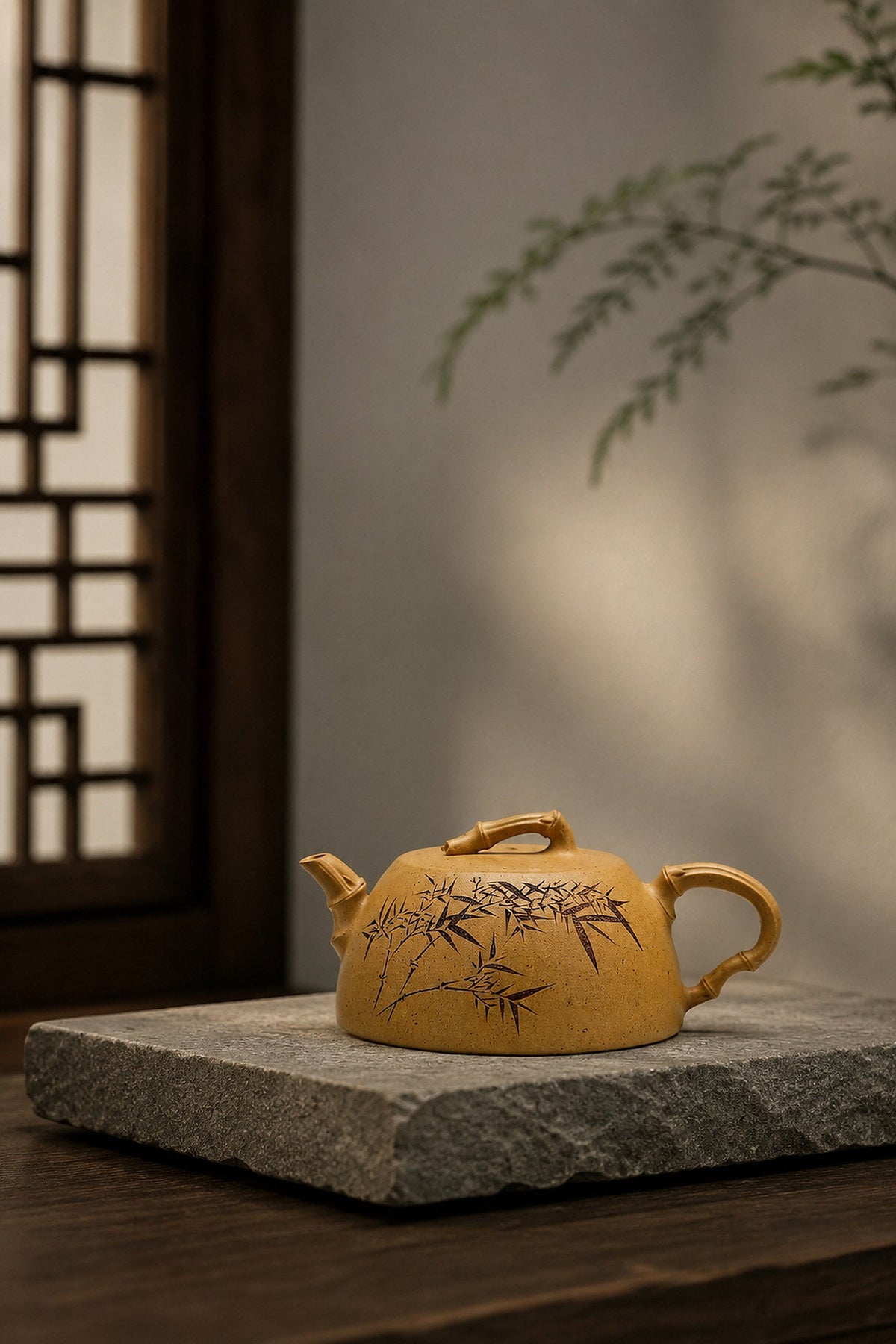 Artisan Design Yixing Zisha Teapot – Golden Duanni Clay, 160ml