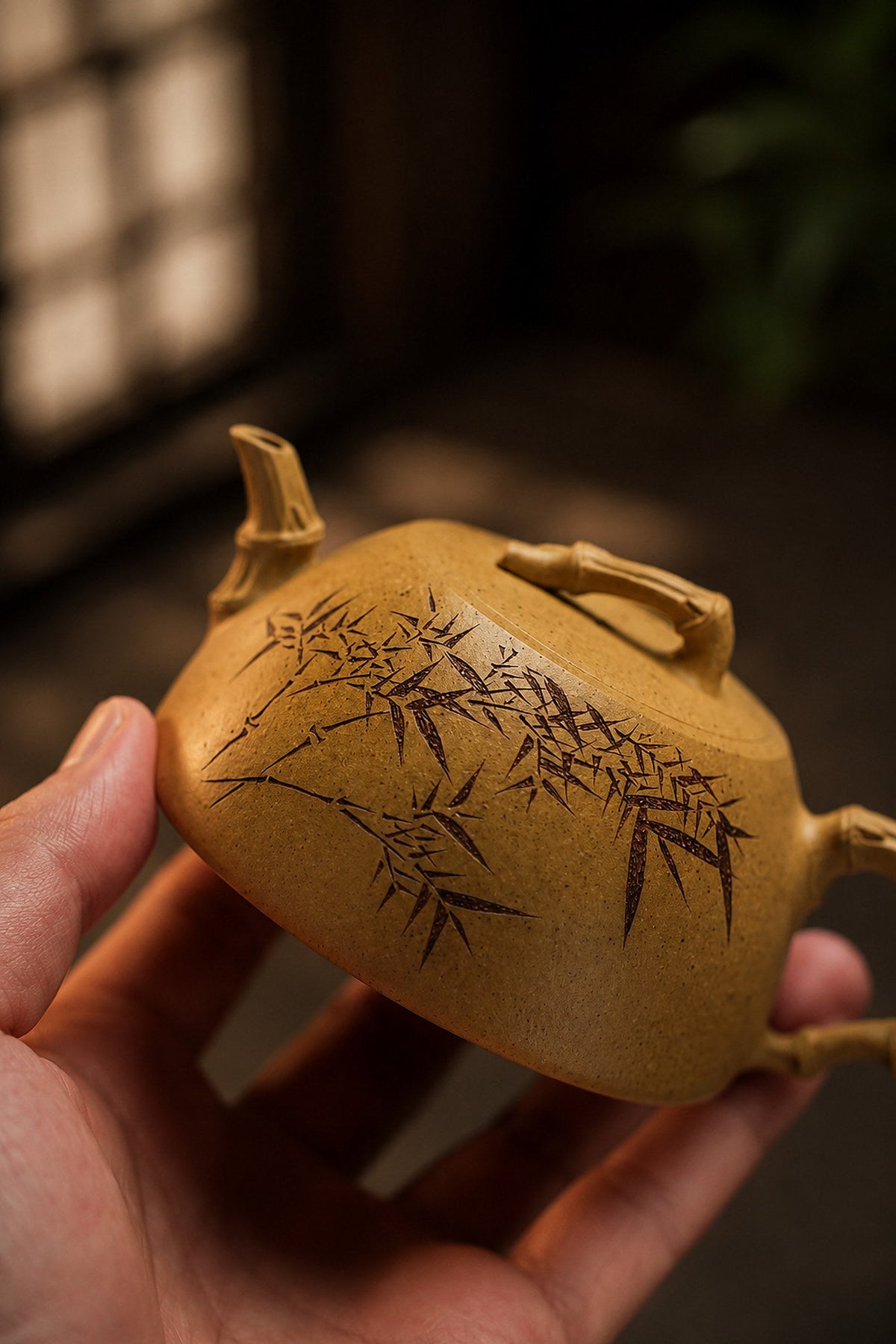 Artisan Design Yixing Zisha Teapot – Golden Duanni Clay, 160ml