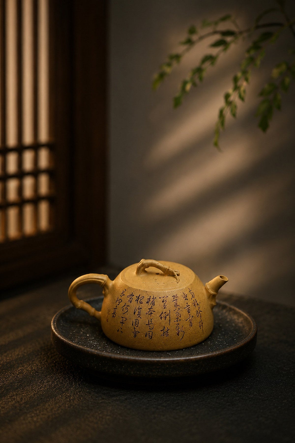 Artisan Design Yixing Zisha Teapot – Golden Duanni Clay, 160ml