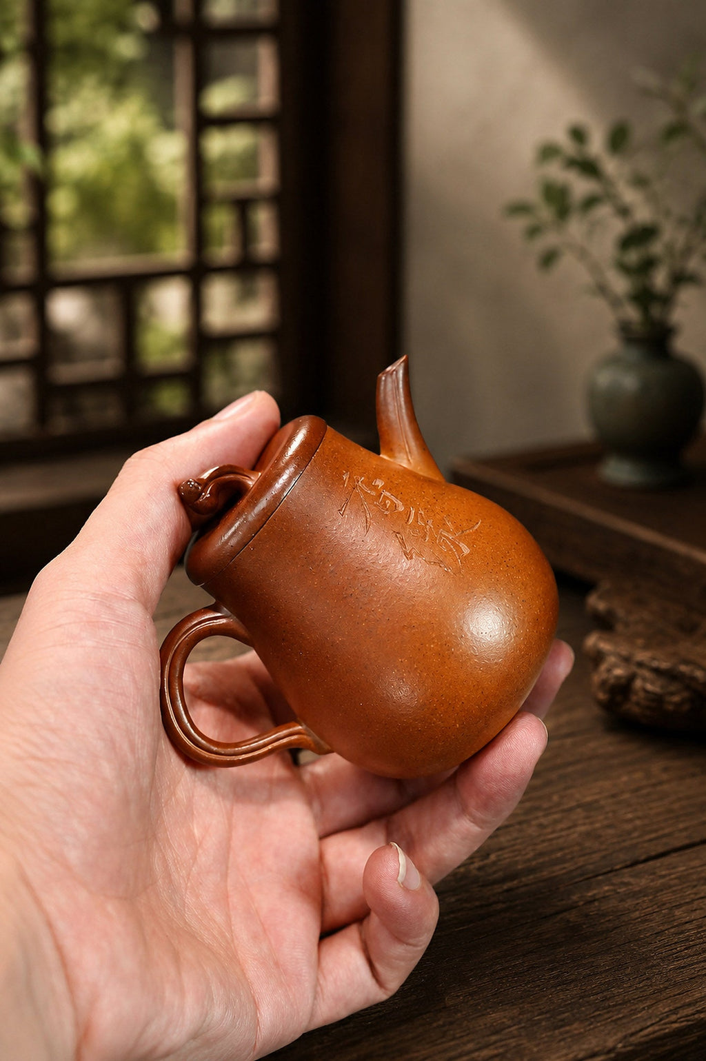Artisan Design Yixing Zisha Teapot – Golden Duanni Clay, 120ml