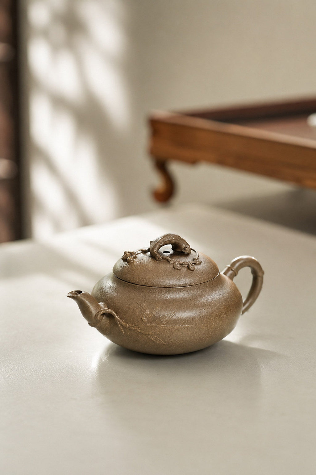 Handmade Artisan Design Yixing Zisha Teapot – Qing Jiangponi Clay, 130ml