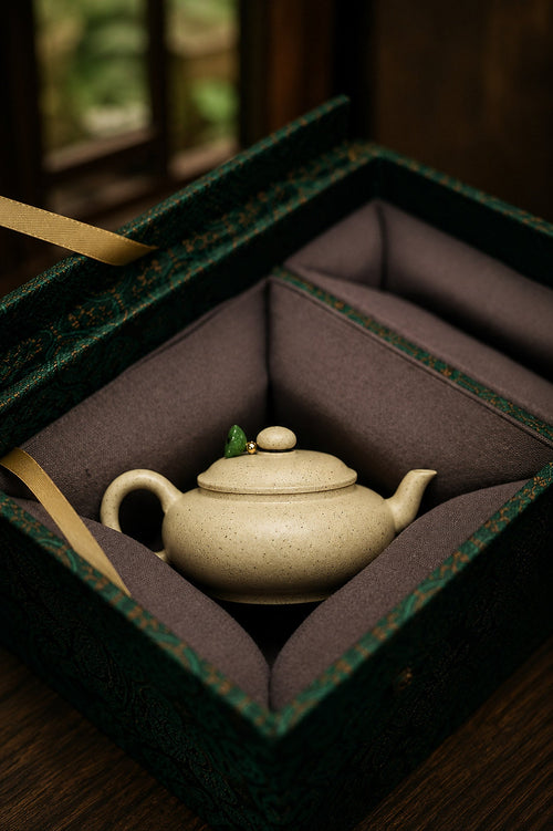 Handmade Jing Zhou Bian Ying Yixing Zisha Teapot – Baiyu Duanni Clay, 100ml