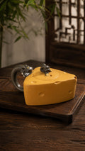 Cheese Sculptural Form Yixing Zisha Teapot – Golden Duanni Clay, 90ml