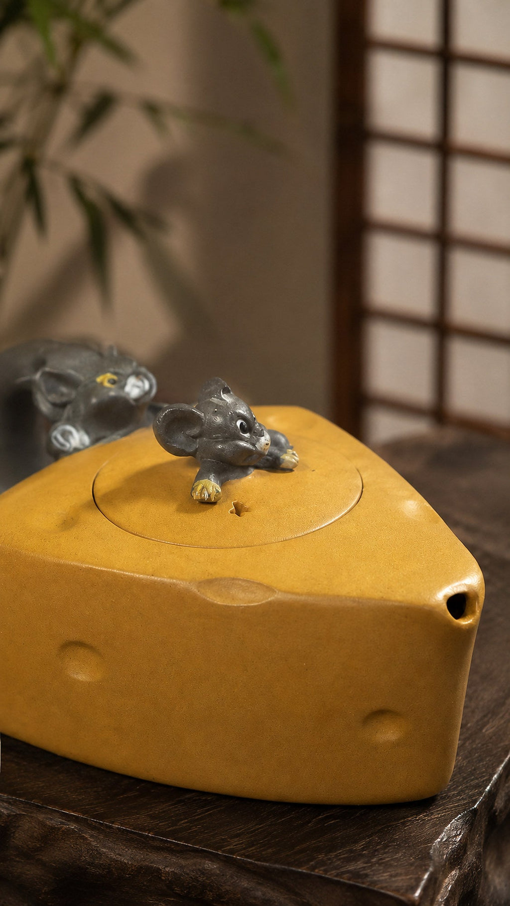 Cheese Sculptural Form Yixing Zisha Teapot – Golden Duanni Clay, 90ml