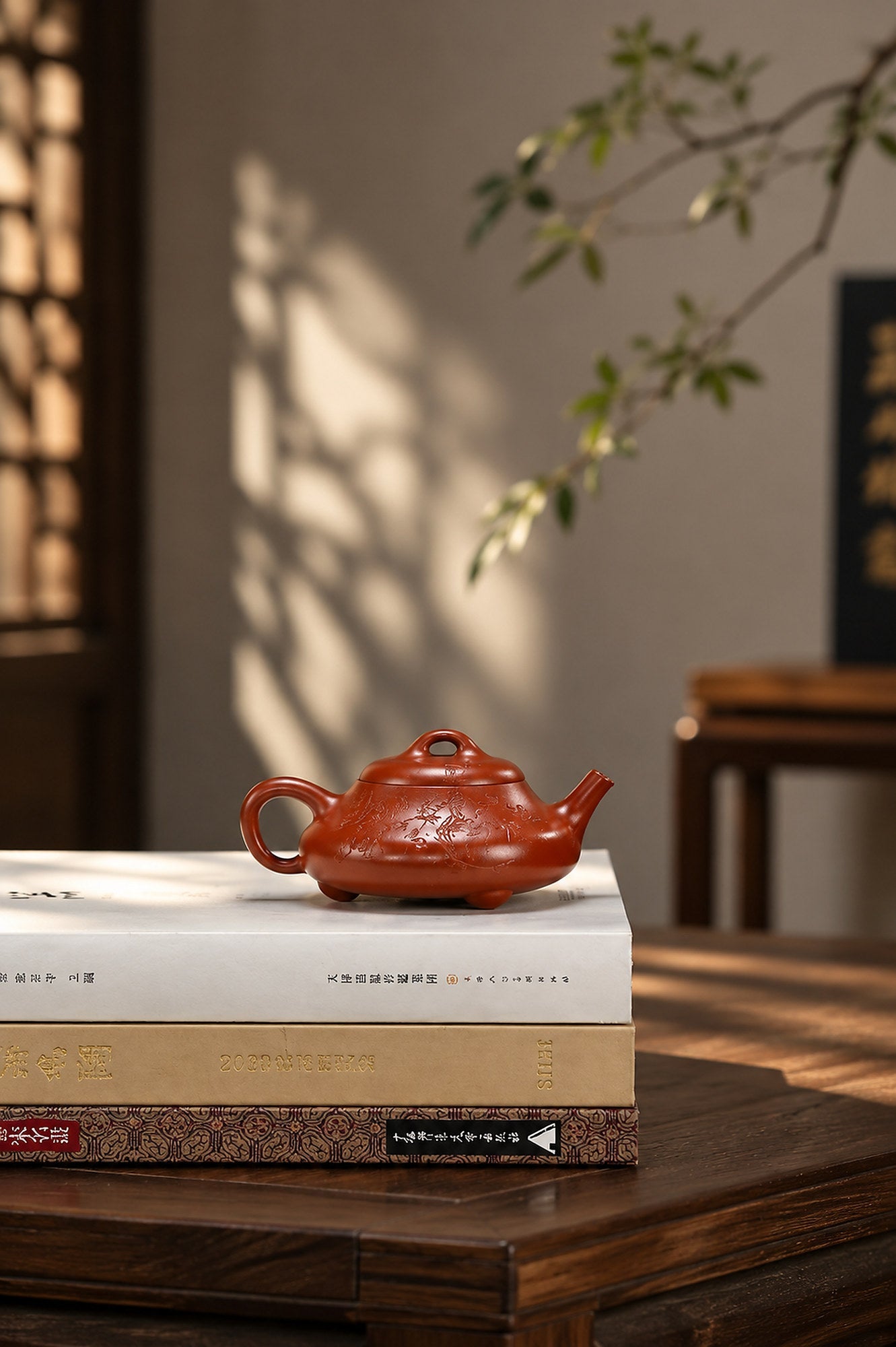 Handmade San Zu Chu Piao Yixing Zisha Teapot – Zhuni Clay, 130ml