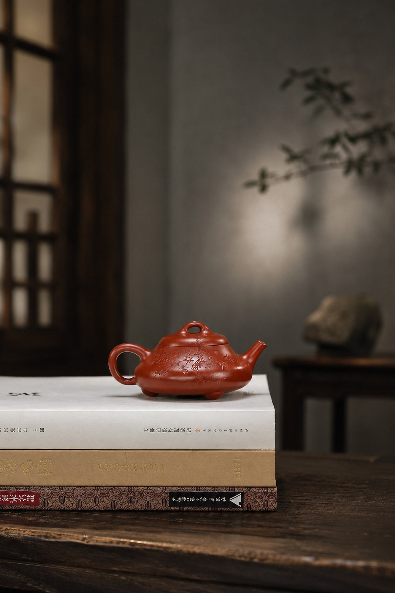 Handmade San Zu Chu Piao Yixing Zisha Teapot – Zhuni Clay, 130ml