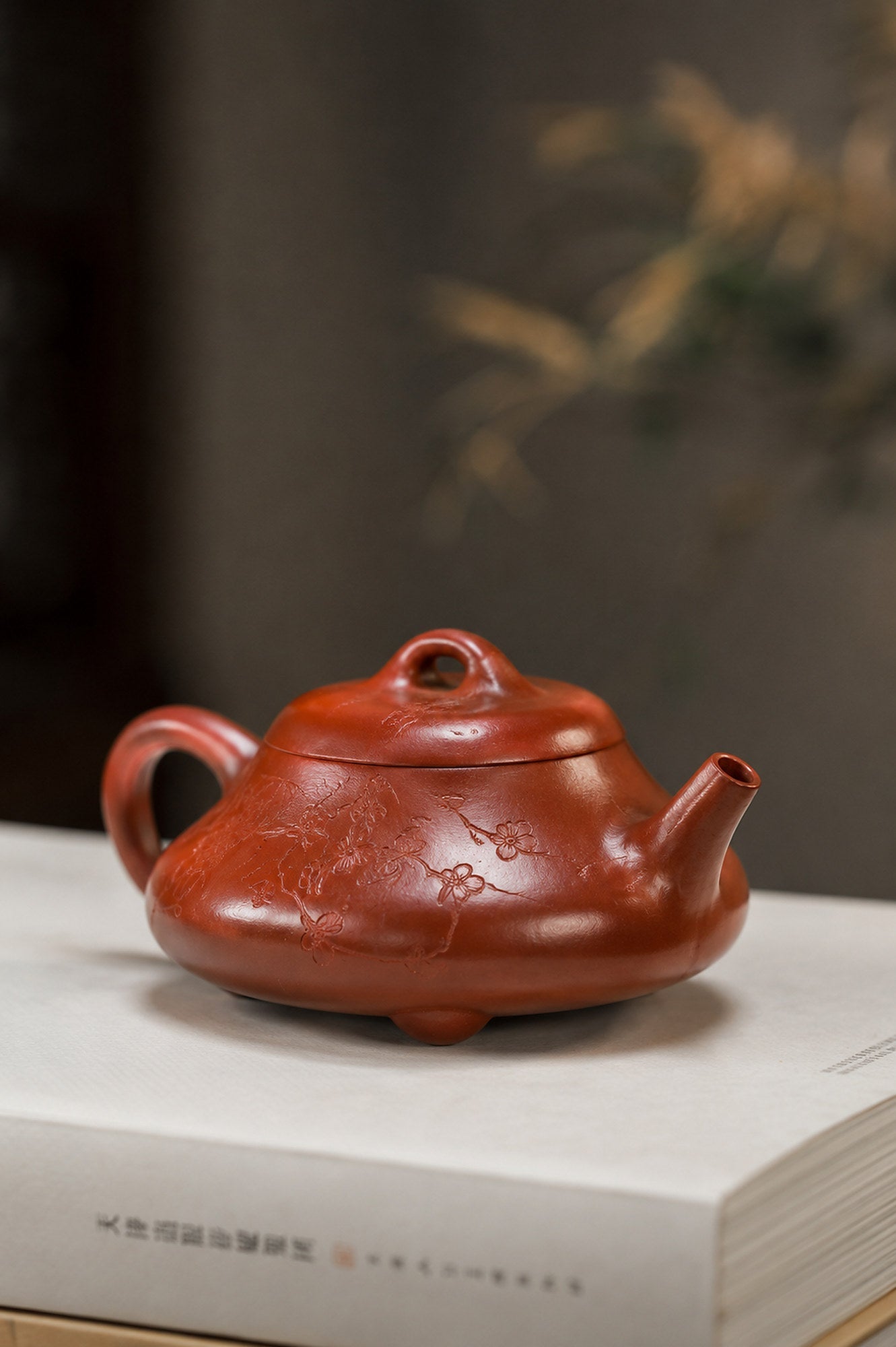 Handmade San Zu Chu Piao Yixing Zisha Teapot – Zhuni Clay, 130ml