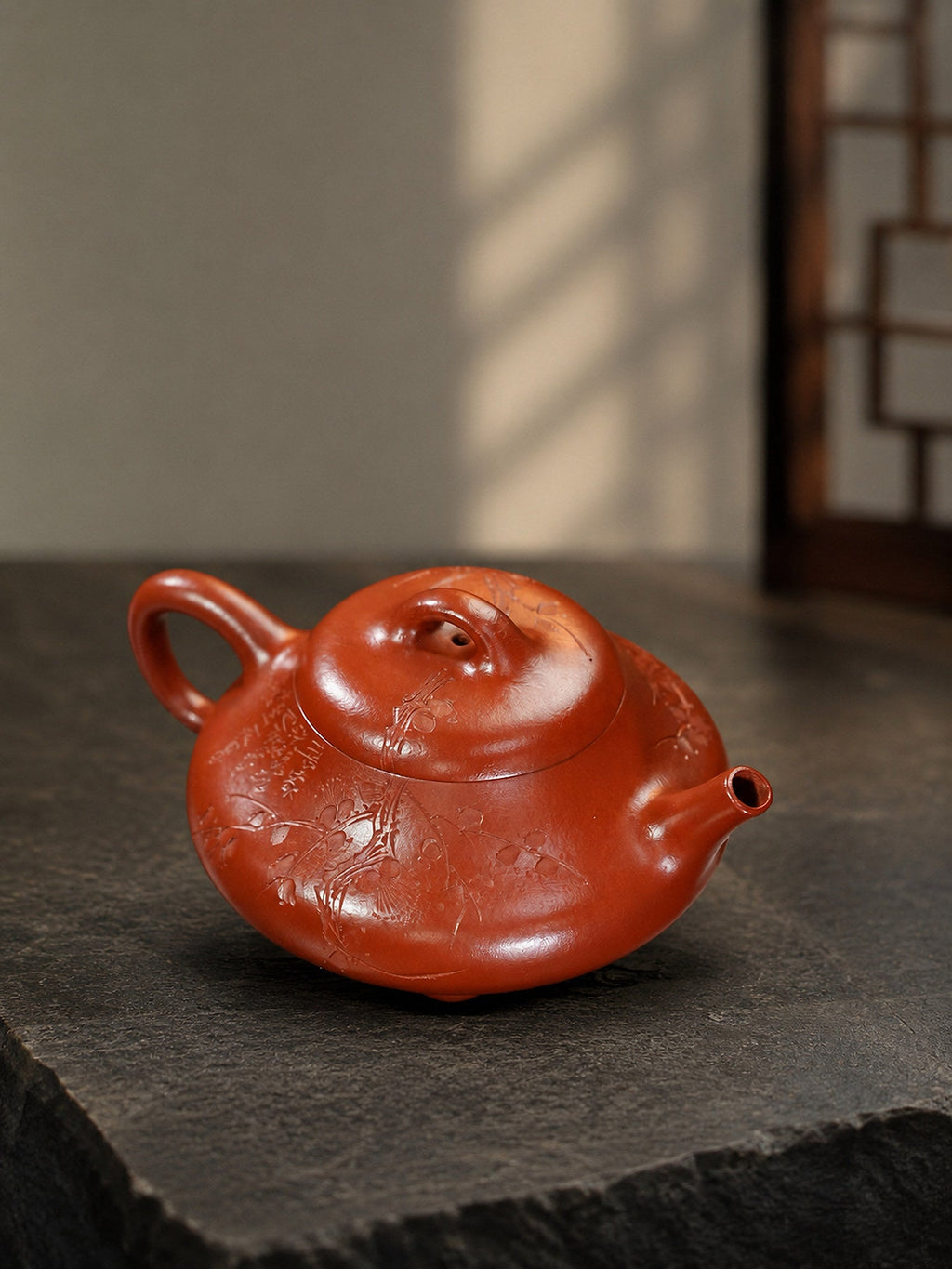Handmade San Zu Chu Piao Yixing Zisha Teapot – Zhuni Clay, 130ml