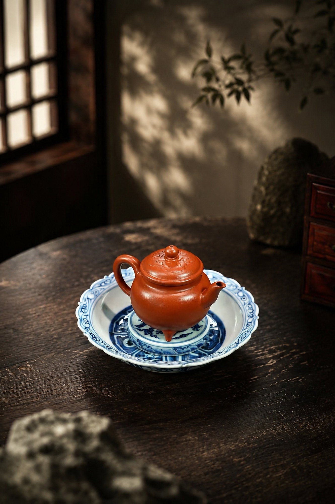 Handmade Da Bin Ru Yi Yixing Zisha Teapot – Xiao Hongni Clay, 110ml