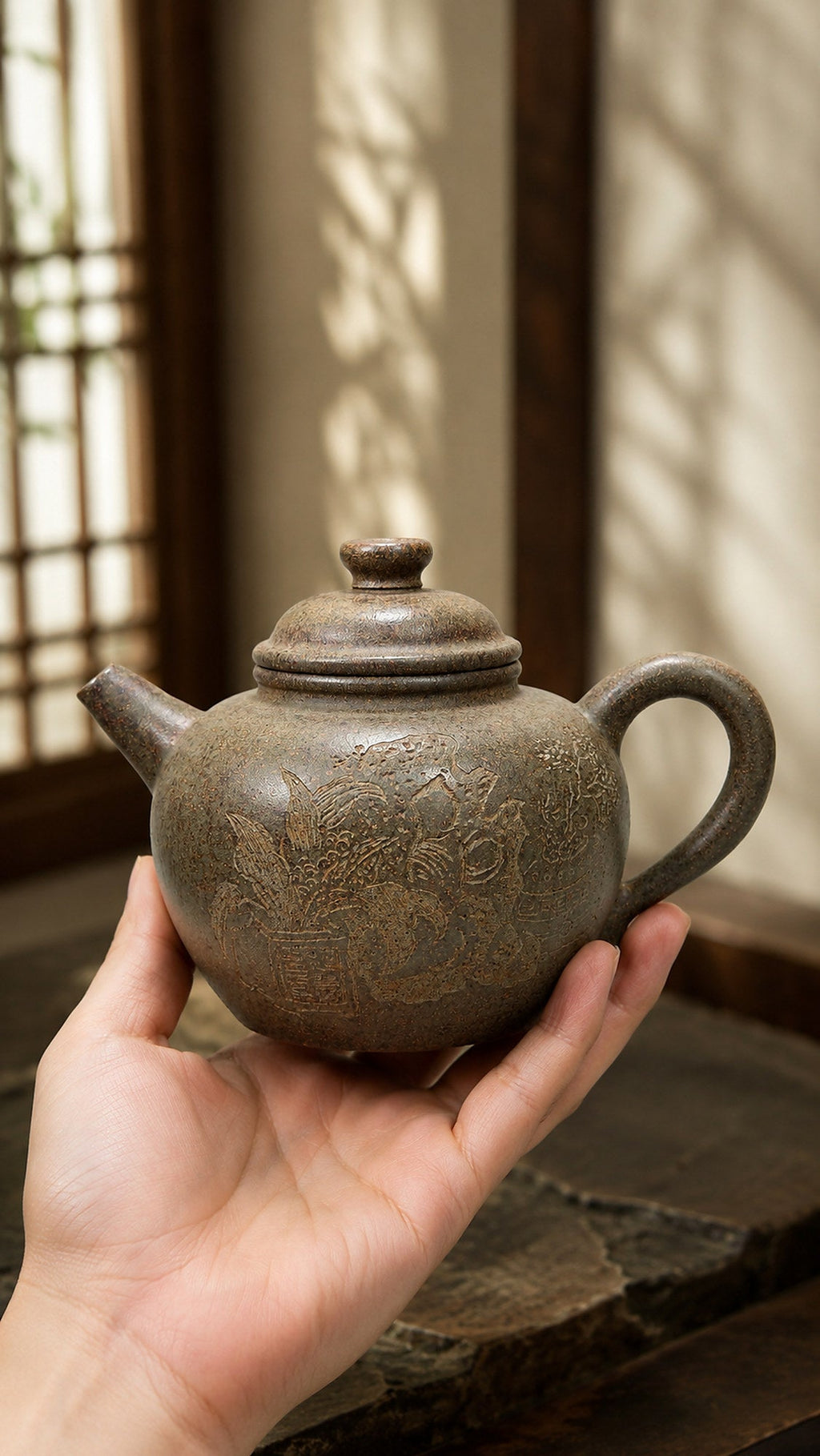 Da Bin Yuan Niu Yixing Zisha Teapot – Xiekeqing Clay, 200ml