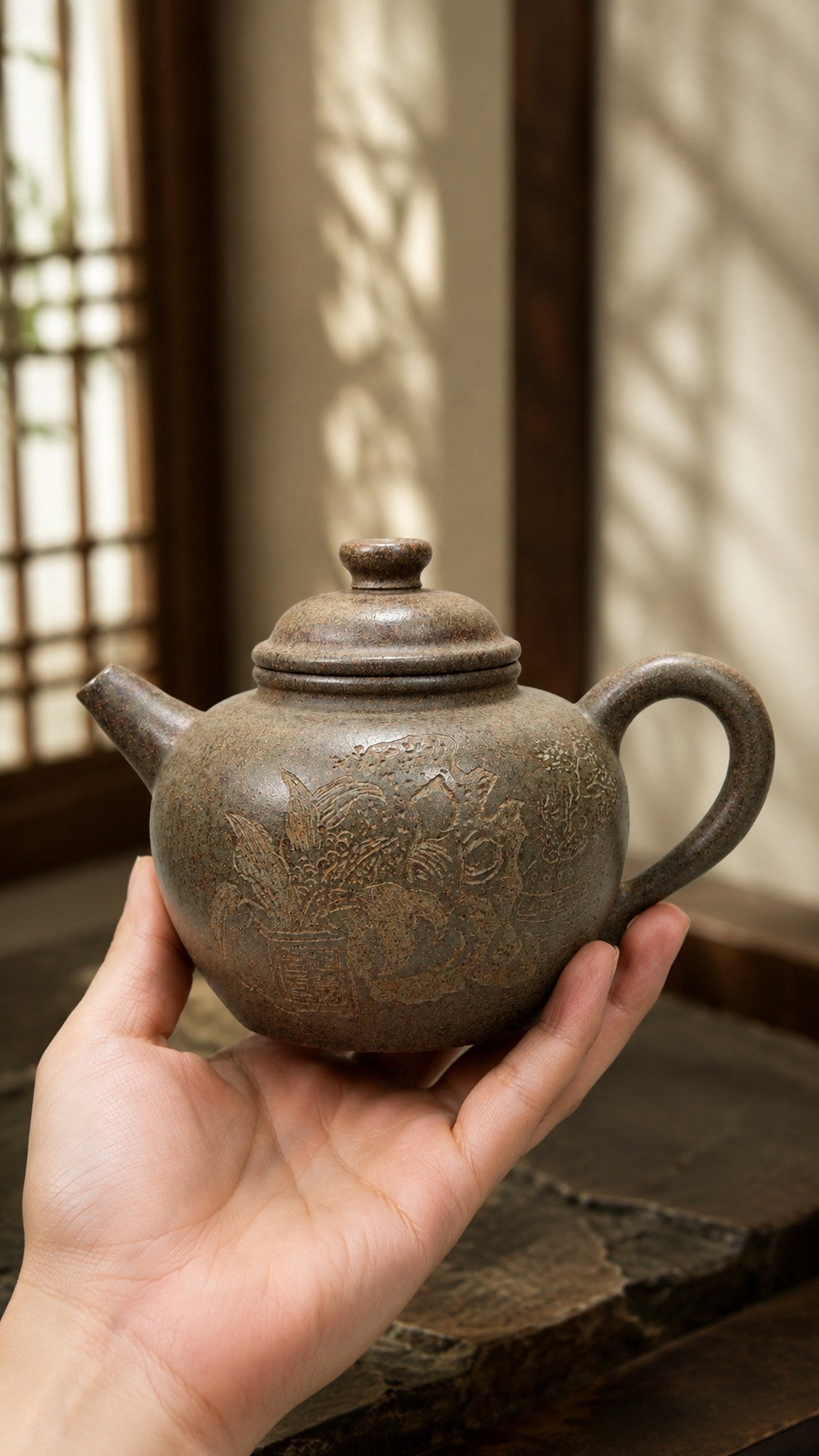 Da Bin Yuan Niu Yixing Zisha Teapot – Xiekeqing Clay, 200ml