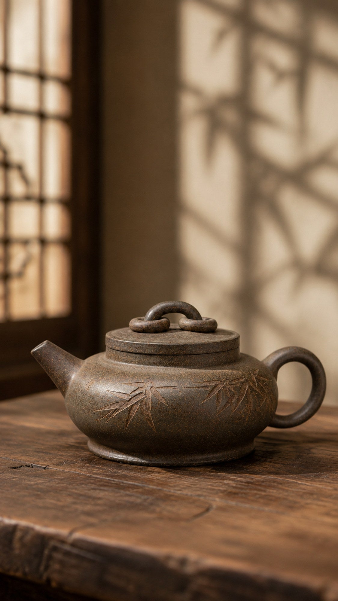 Da Wen Shuang Quan Yixing Zisha Teapot – Xiekeqing Clay, 210ml