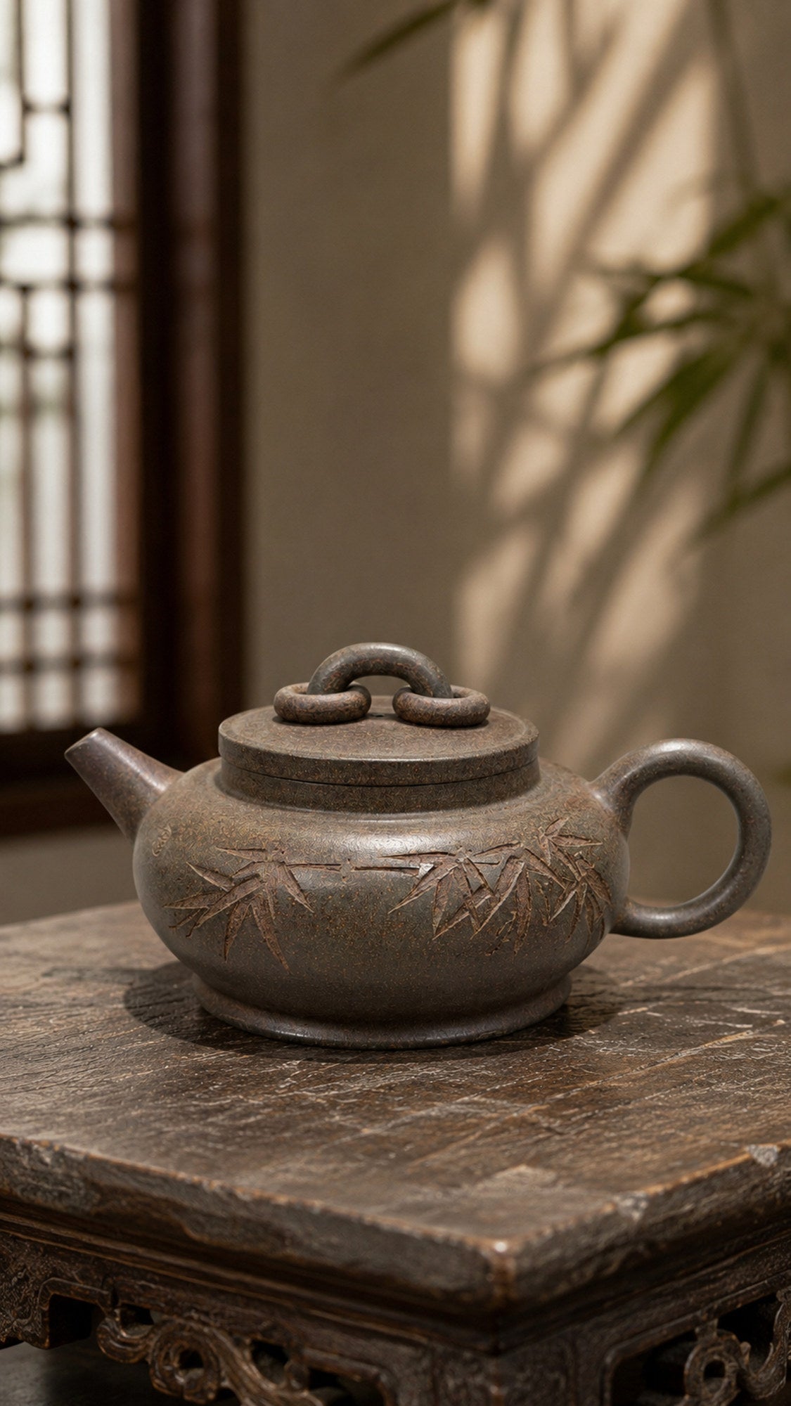Da Wen Shuang Quan Yixing Zisha Teapot – Xiekeqing Clay, 210ml