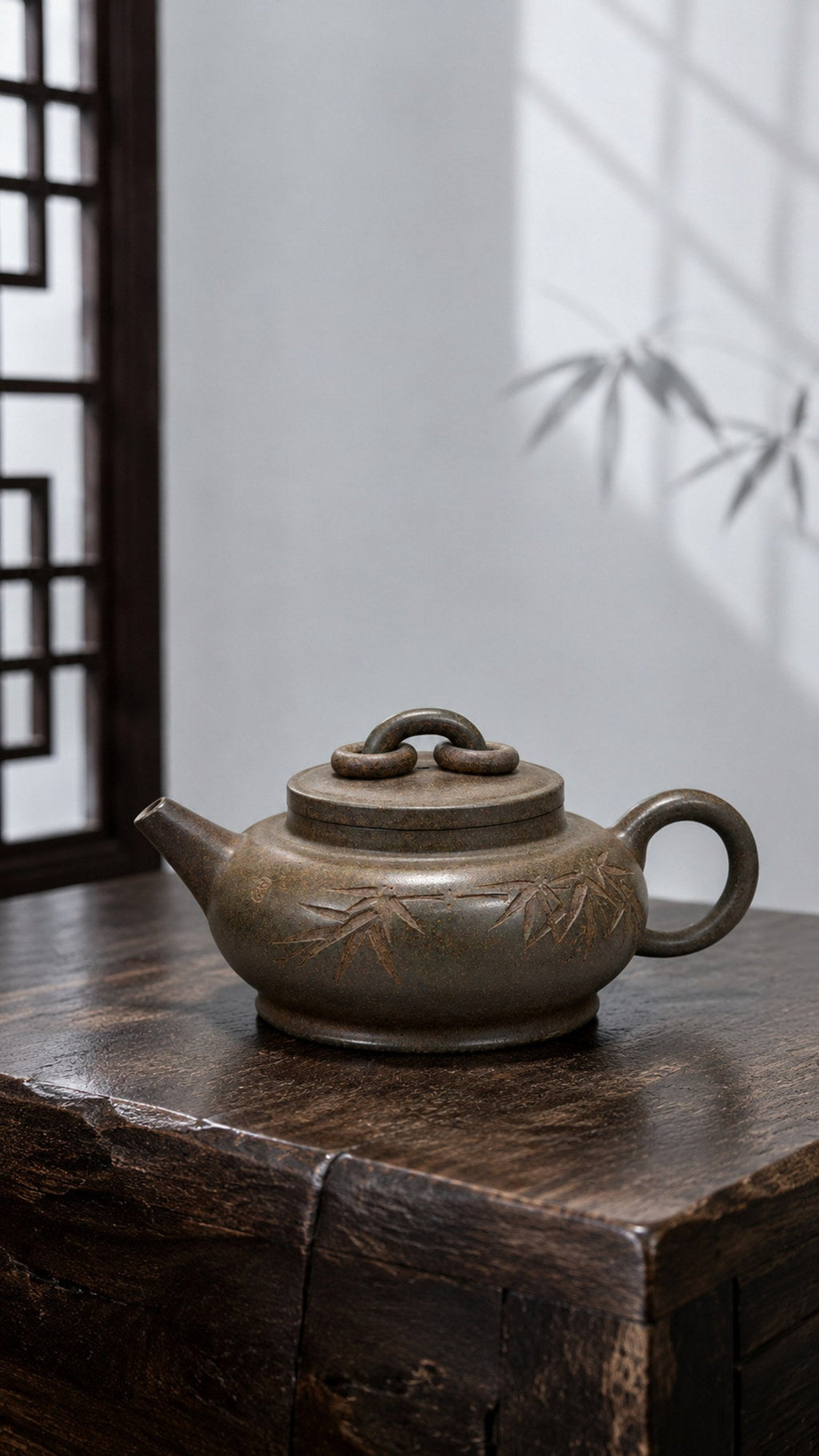 Da Wen Shuang Quan Yixing Zisha Teapot – Xiekeqing Clay, 210ml
