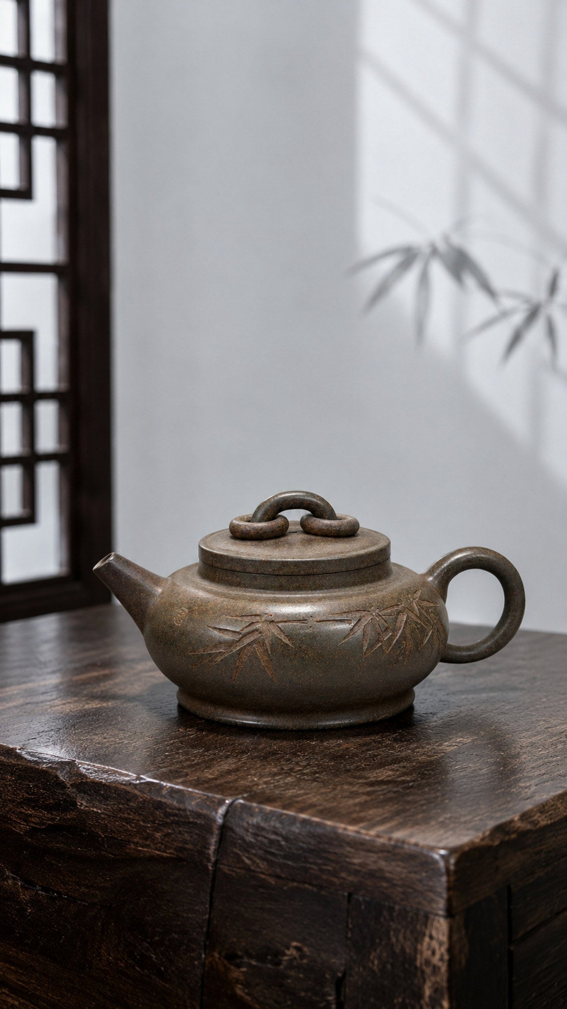 Da Wen Shuang Quan Yixing Zisha Teapot – Xiekeqing Clay, 210ml