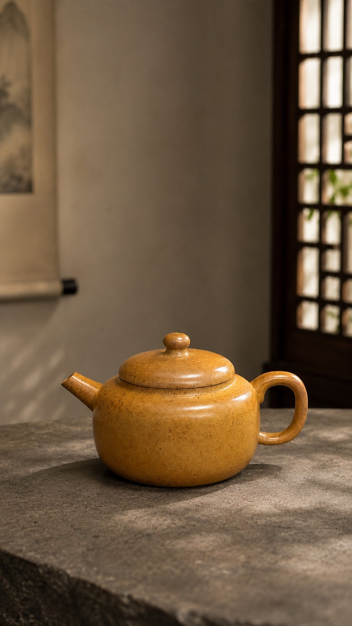 Dezhong Yixing Zisha Teapot – Benshan Luni Clay, 110ml