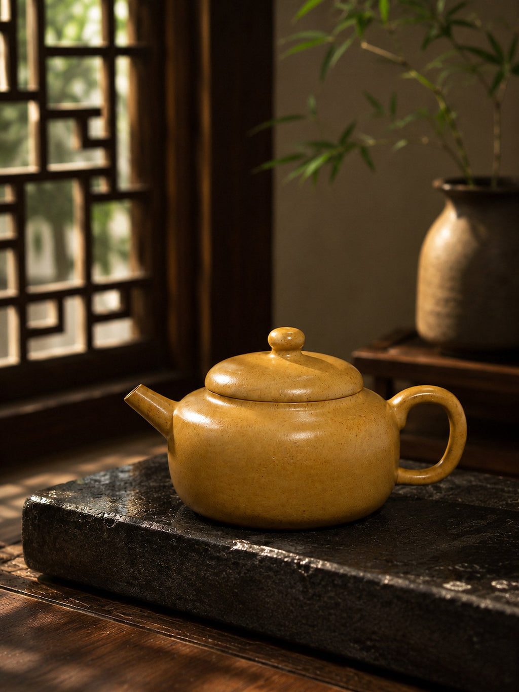 Dezhong Yixing Zisha Teapot – Benshan Luni Clay, 110ml