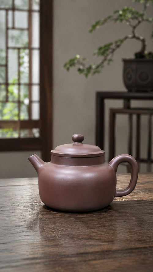 Dezhong Yixing Zisha Teapot – Dicaoqing Zini Clay, 110ml