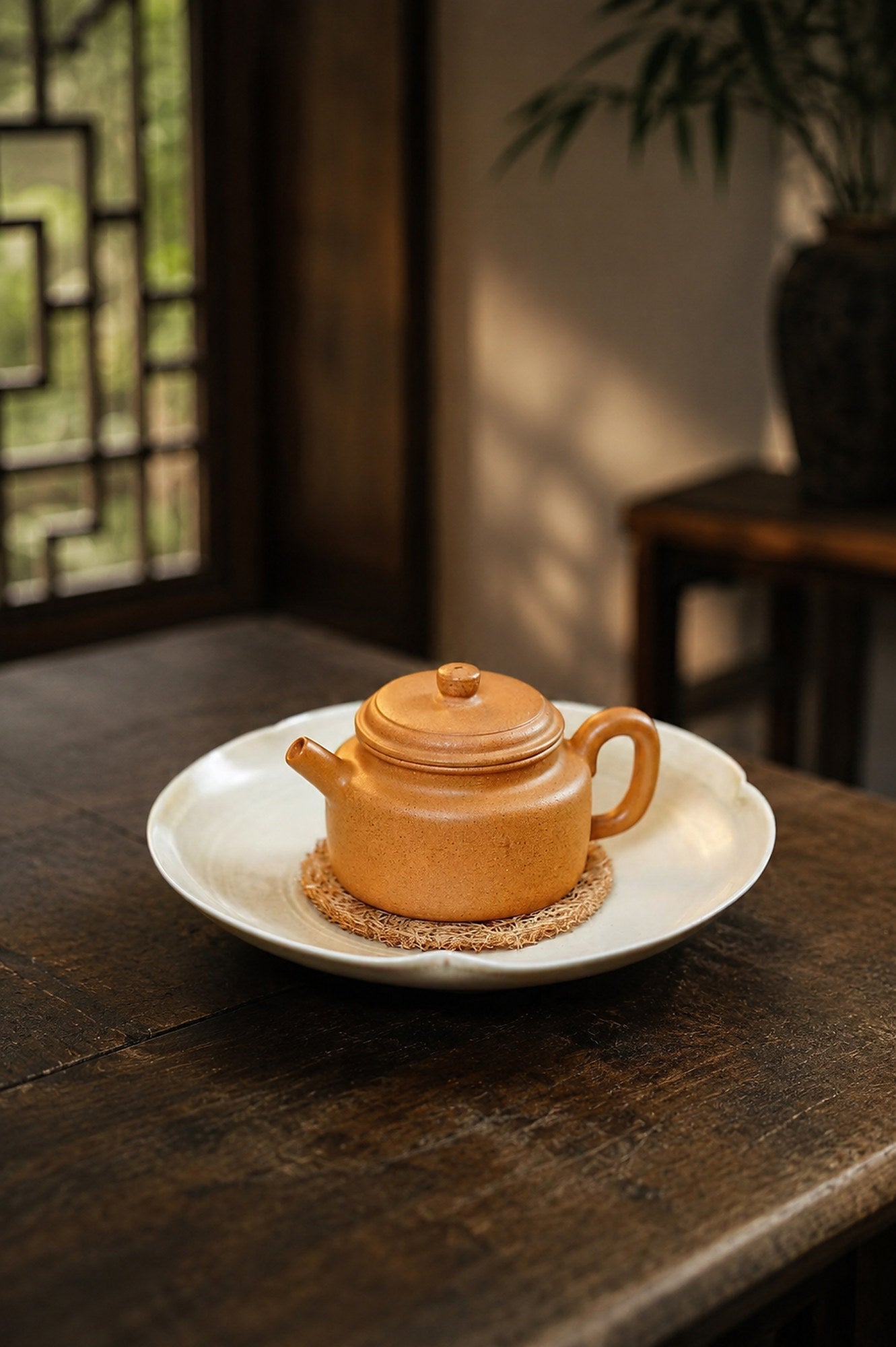Handmade Dezhong Yixing Zisha Teapot – Golden Duanni Clay, 75ml