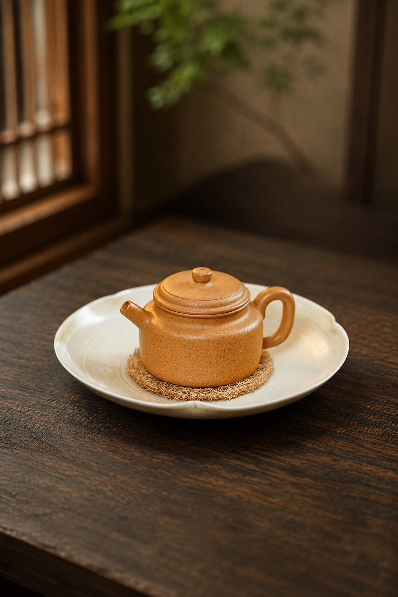 Handmade Dezhong Yixing Zisha Teapot – Golden Duanni Clay, 75ml