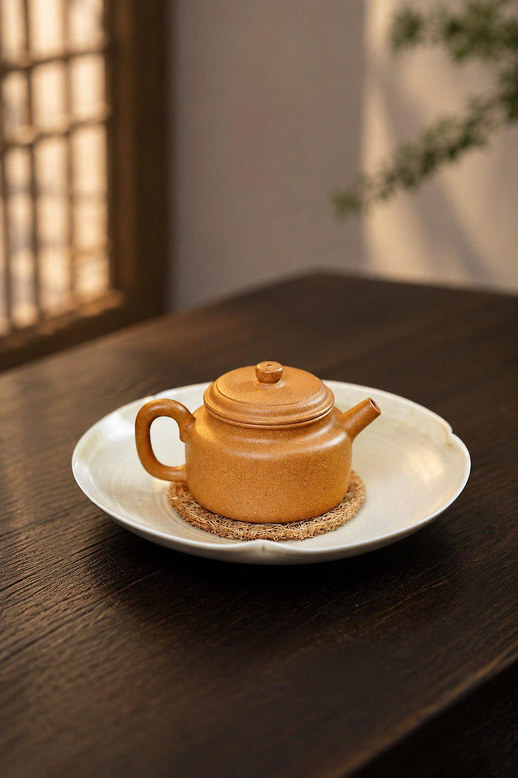 Handmade Dezhong Yixing Zisha Teapot – Golden Duanni Clay, 75ml