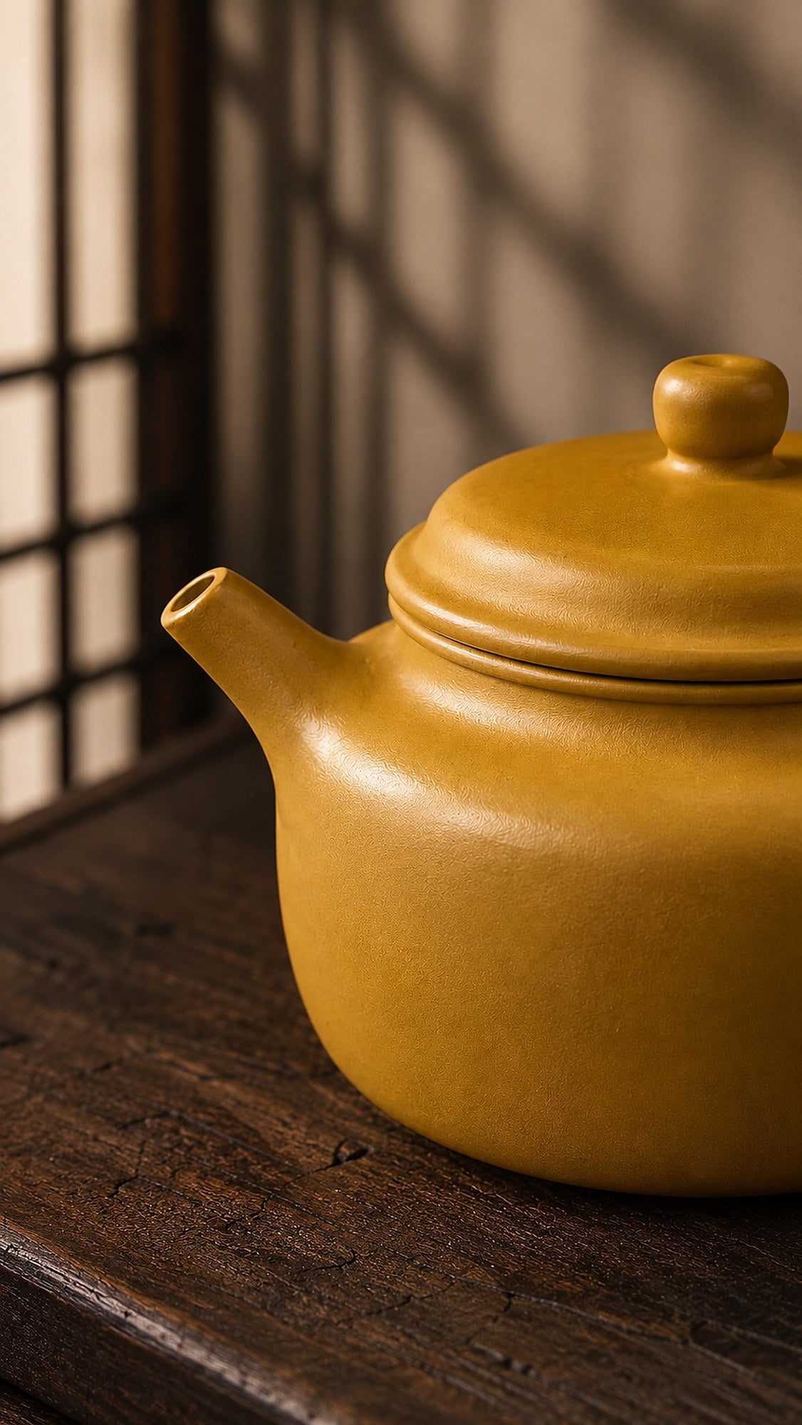 Dezhong Yixing Zisha Teapot – Golden Zhuni Clay, 100ml – No. 024
