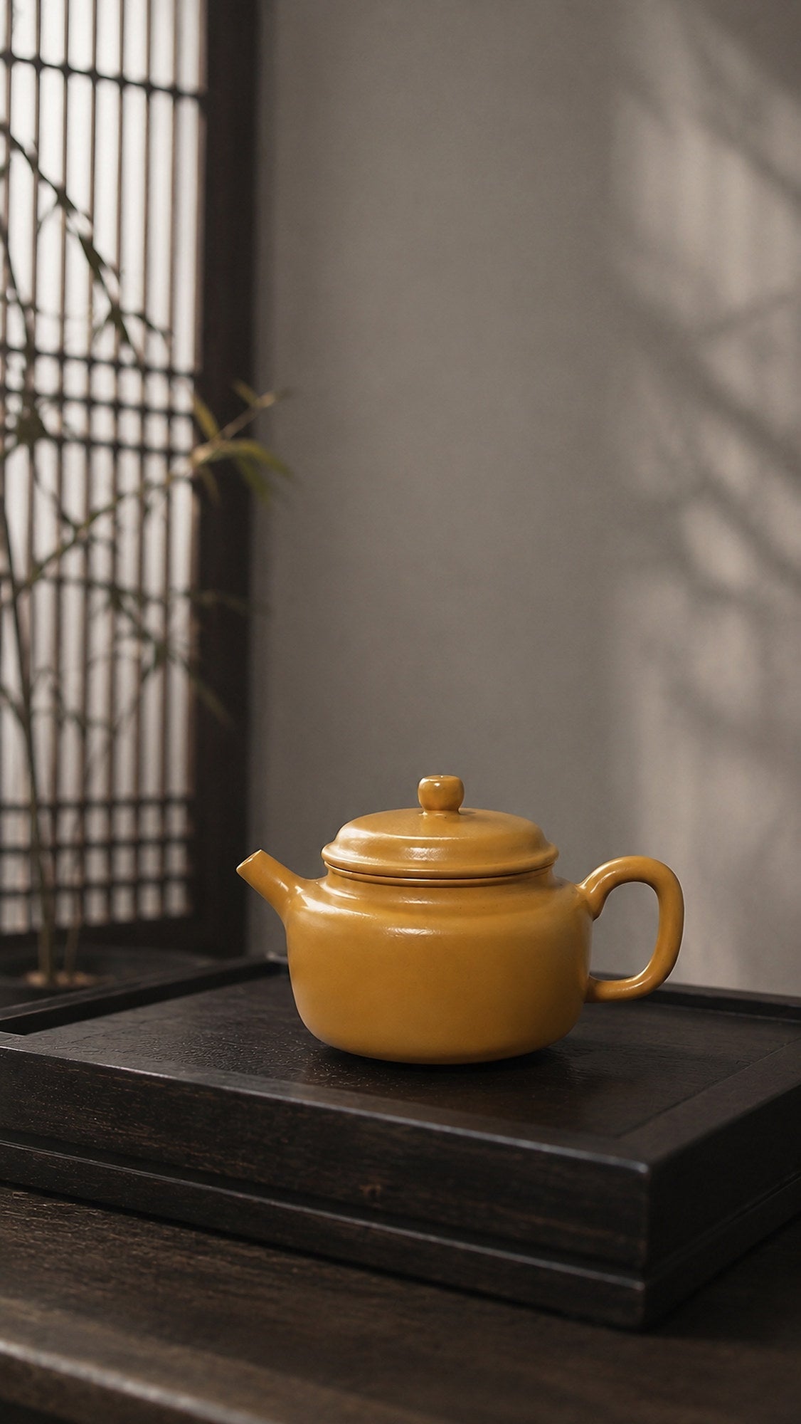 Dezhong Yixing Zisha Teapot – Golden Zhuni Clay, 100ml – No. 024