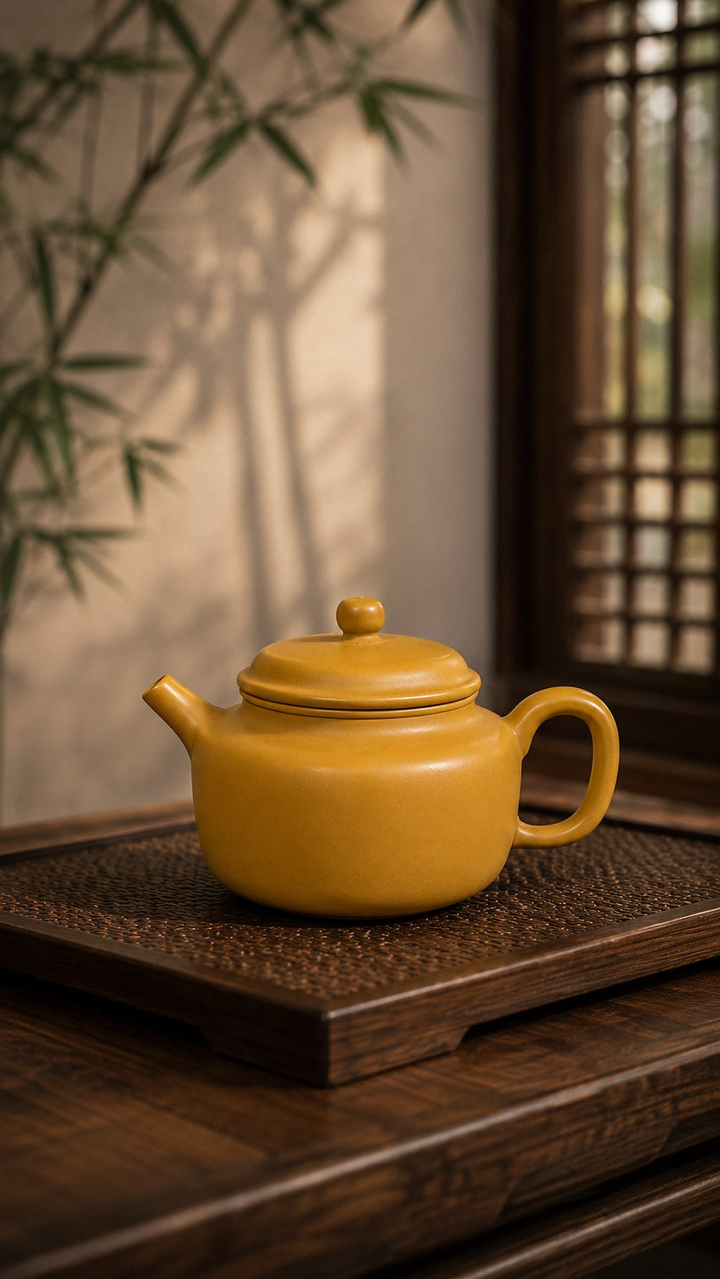 Dezhong Yixing Zisha Teapot – Golden Zhuni Clay, 100ml – No. 024