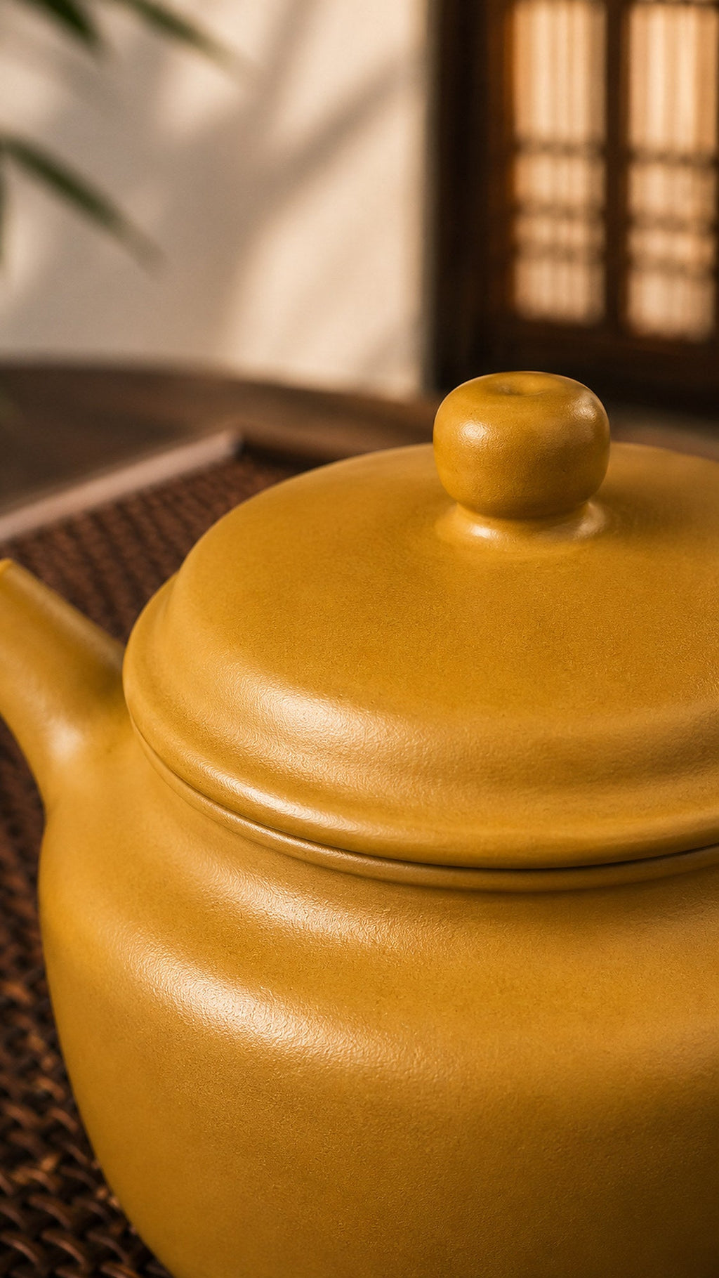 Dezhong Yixing Zisha Teapot – Golden Zhuni Clay, 100ml – No. 024