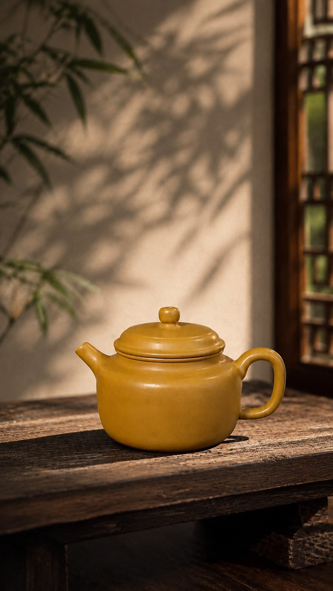 Dezhong Yixing Zisha Teapot – Golden Zhuni Clay, 100ml – No. 024