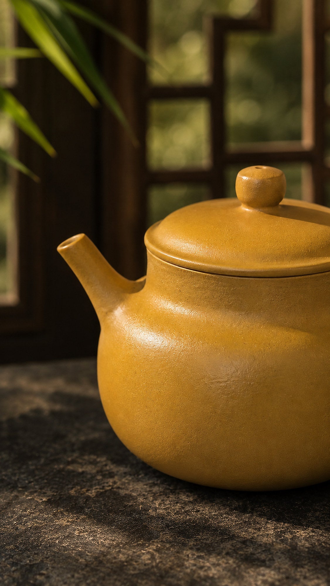 Dezhong Yixing Zisha Teapot – Golden Zhuni Clay, 100ml – No. 028