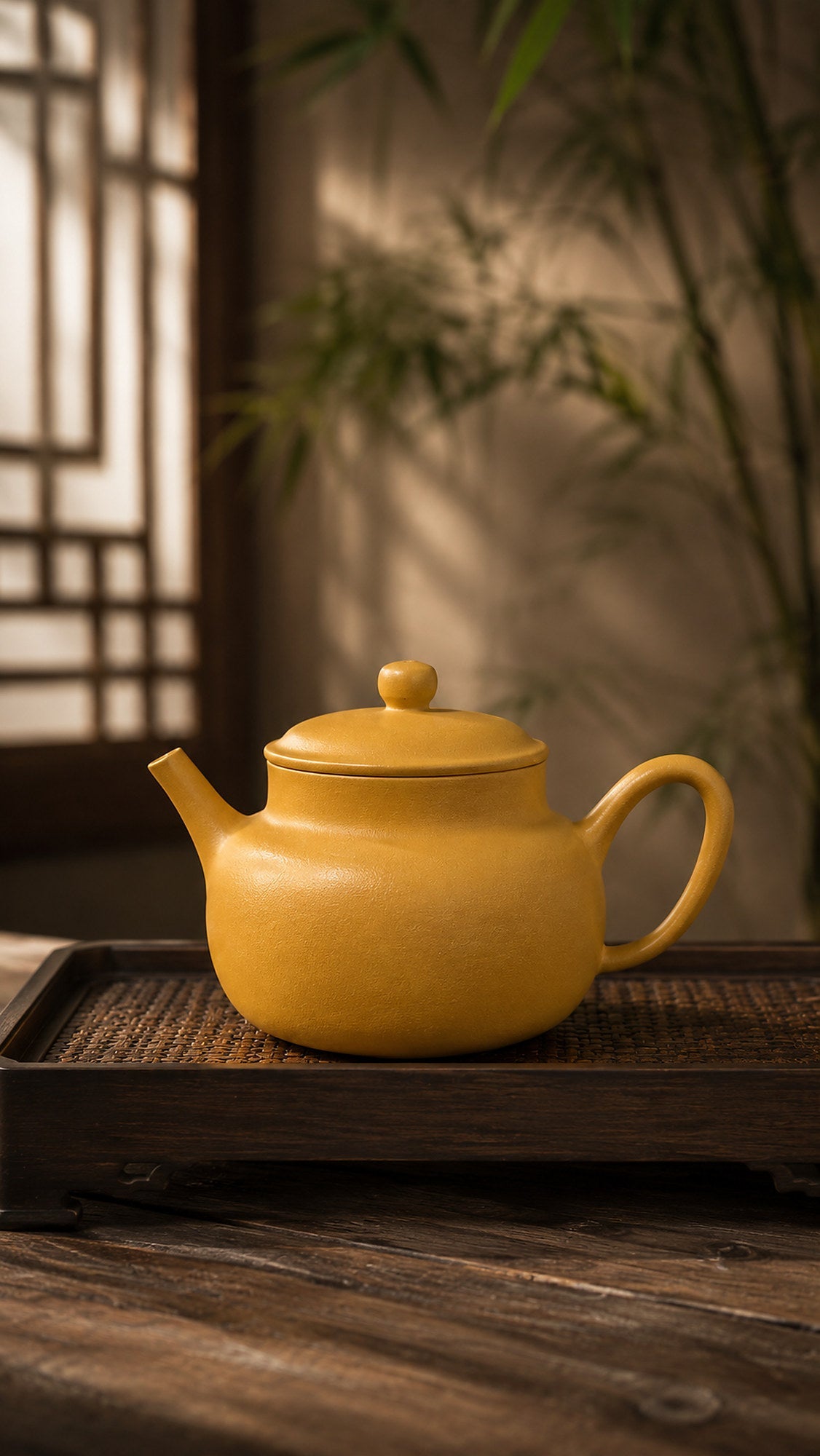Dezhong Yixing Zisha Teapot – Golden Zhuni Clay, 100ml – No. 028