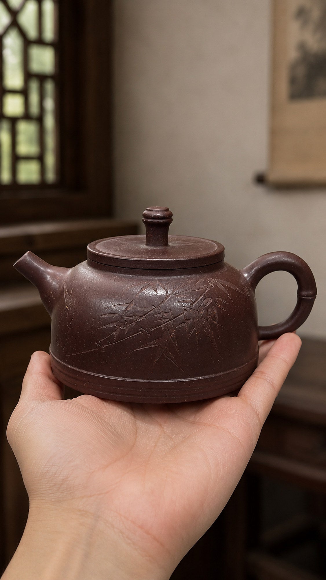 Dezhong Yixing Zisha Teapot – Ziyu Jinsha Clay, 180ml