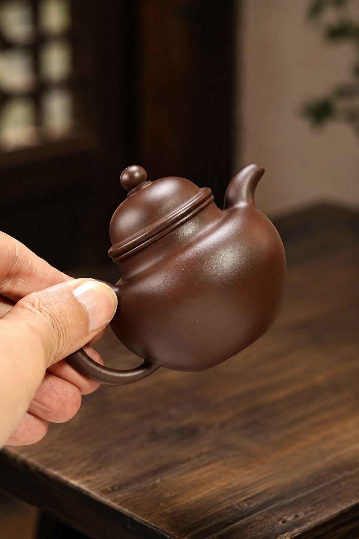 Handmade Duo Qiu Yixing Zisha Teapot – Aged Zini Clay, 100ml