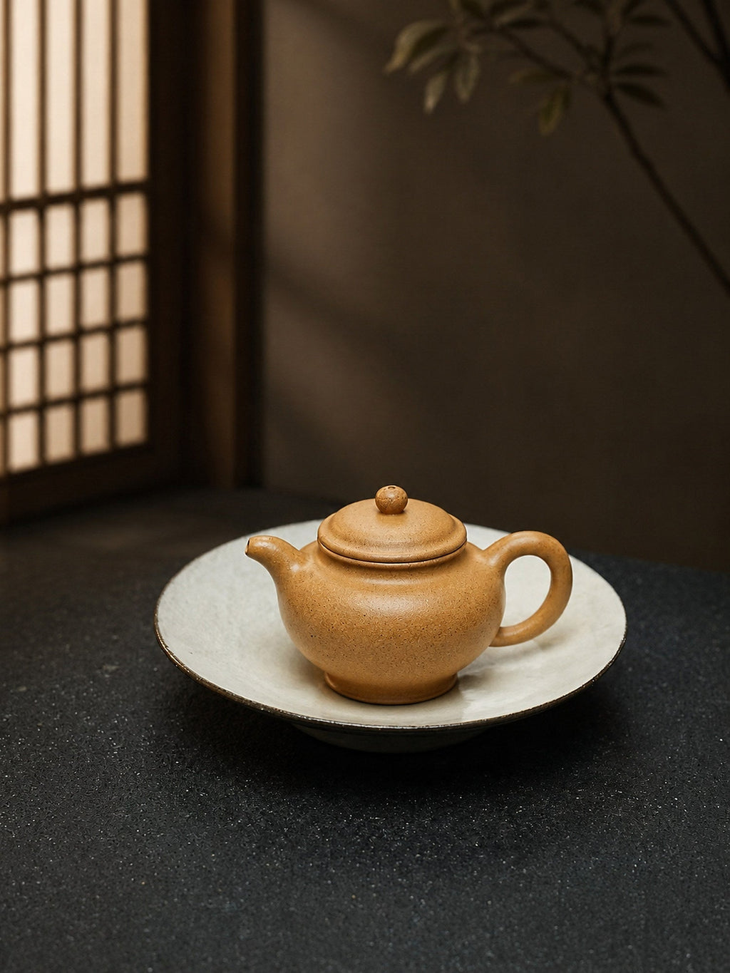 Handmade Duozhi Yixing Zisha Teapot – Golden Duanni Clay, 100ml
