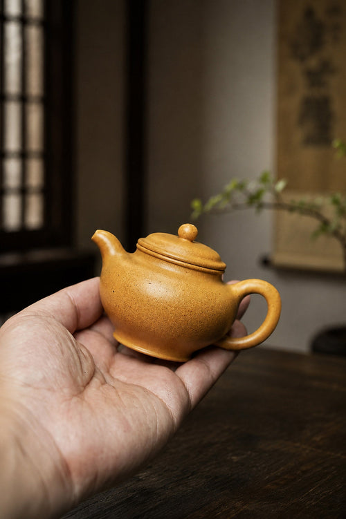 Handmade Duozhi Yixing Zisha Teapot – Golden Duanni Clay, 100ml