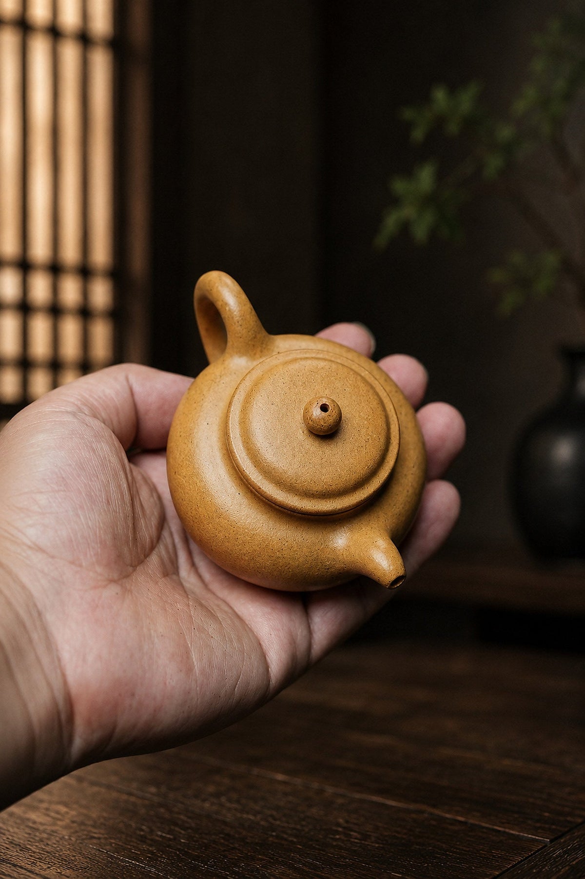 Handmade Duozhi Yixing Zisha Teapot – Golden Duanni Clay, 100ml