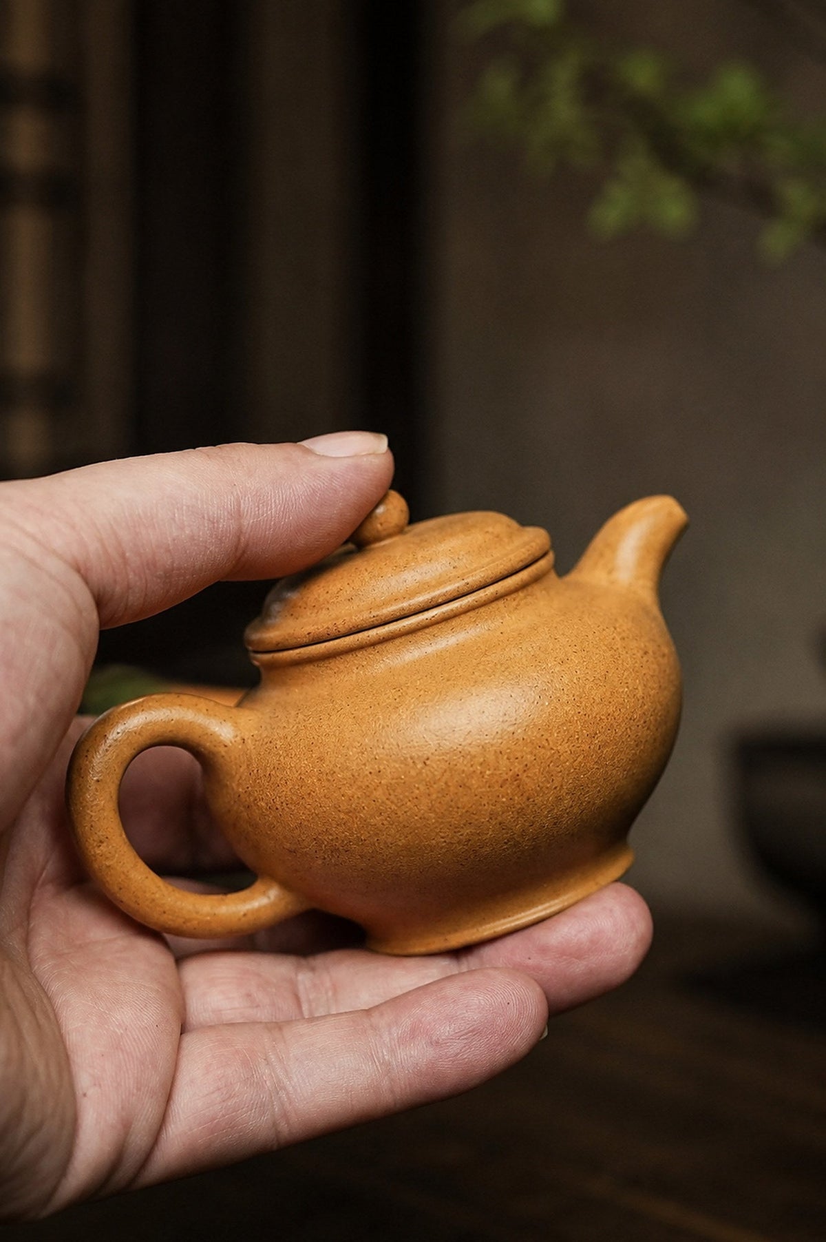 Handmade Duozhi Yixing Zisha Teapot – Golden Duanni Clay, 100ml