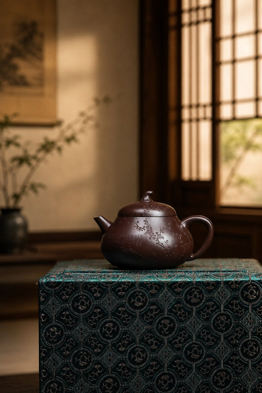 Eggplant Form Yixing Zisha Teapot – Aged Zini Clay, 150ml
