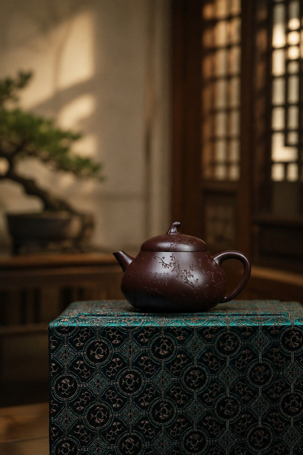 Eggplant Form Yixing Zisha Teapot – Aged Zini Clay, 150ml